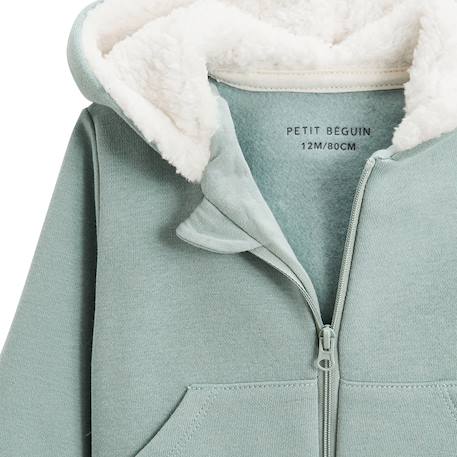 Sweat à capuche zippé bébé en molleton alma Bleu 4 - vertbaudet enfant 