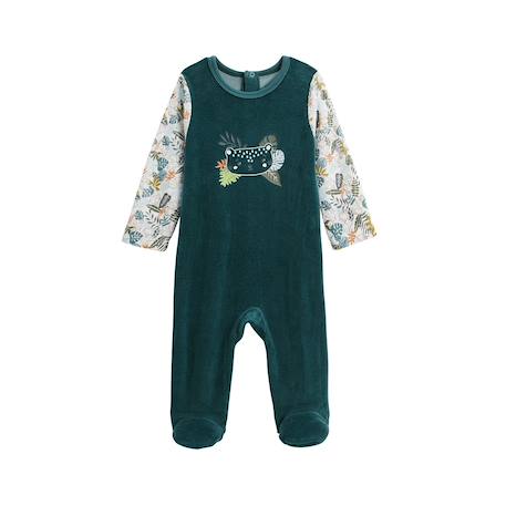 Pyjama bébé en velours canopée Vert 2 - vertbaudet enfant 