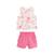 Ensemble bébé t-shirt et short en gaze de coton bahamas Rose 2 - vertbaudet enfant 