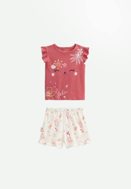 Pyjama enfant 2 pièces manches courtes fiesta Terracotta 1 - vertbaudet enfant 