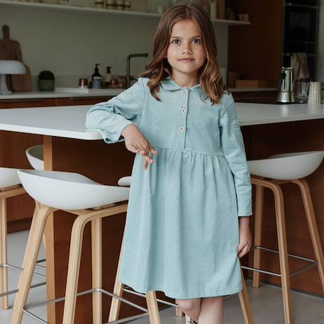 Robe bébé en velours côtelé alma Bleu 5 - vertbaudet enfant 