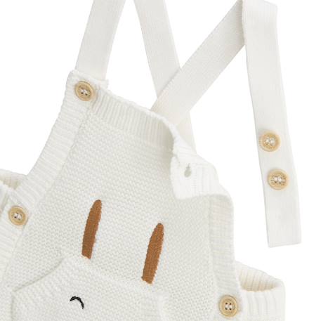 Salopette bébé en tricot hello baby Ecru 4 - vertbaudet enfant 