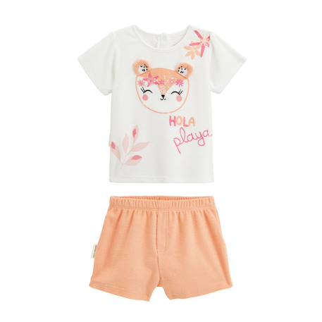 Ensemble bébé t-shirt et short en éponge bahamas Corail 2 - vertbaudet enfant 