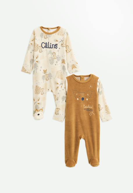 Bébé-Lot de 2 pyjamas bébé en velours constellation
