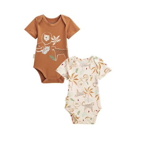 Lot de 2 bodies bébé manches courtes tango Ecru 2 - vertbaudet enfant 