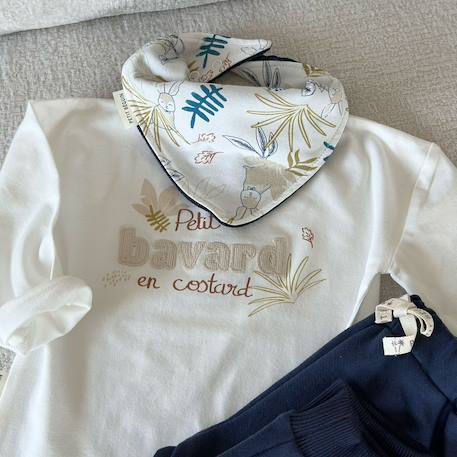 Foulard enfant en velours gribouille Bleu 4 - vertbaudet enfant 