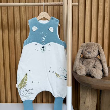 Turbulette d'hiver en velours avec pieds retroussables oscar Bleu 5 - vertbaudet enfant 