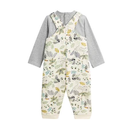 Ensemble salopette bébé en molleton et t-shirt boavista Ecru 3 - vertbaudet enfant 