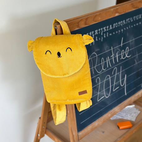 Sac à dos enfant en velours côtelé adele Ocre 6 - vertbaudet enfant 