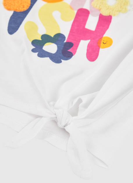 T-shirt fille manches longues maille Blanc 4 - vertbaudet enfant 