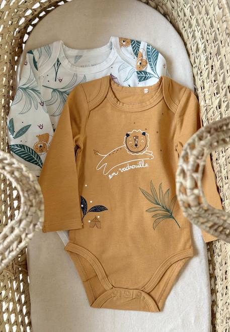 Lot de 2 bodies bébé manches longues charly Camel 1 - vertbaudet enfant 