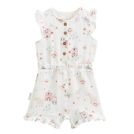 Combishort bébé + chapeau en gaze de coton arya Ecru 5 - vertbaudet enfant 