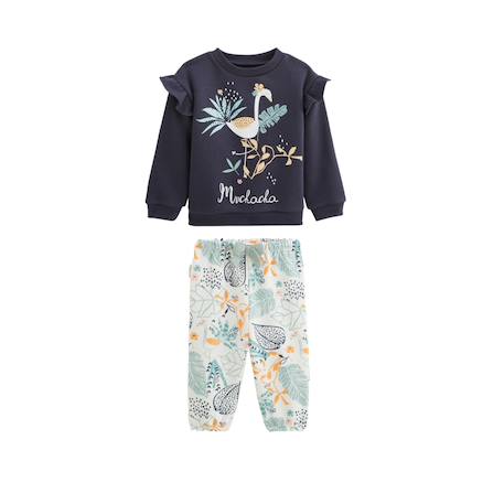 Ensemble bébé sweat-shirt et pantalon en molleton holamuchacha Bleu 2 - vertbaudet enfant 
