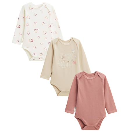 Lot de 3 bodies bébé manches longues maya Rose 2 - vertbaudet enfant 