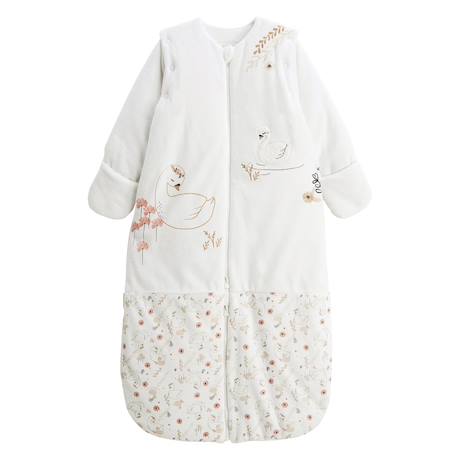 Turbulette d'hiver en velours avec manches amovibles et jambes séparables perle Ecru 2 - vertbaudet enfant 