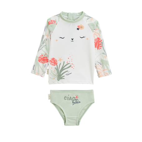 Maillot de bain bébé 2 pièces t-shirt de protection uv & culotte arya Vert 2 - vertbaudet enfant 