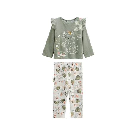 Pyjama enfant 2 pièces en velours lily Kaki 2 - vertbaudet enfant 