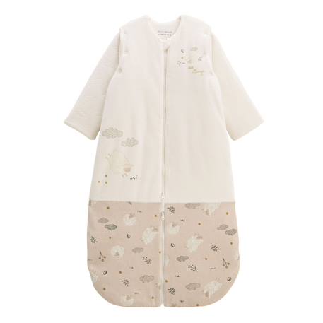 Turbulette d'hiver en velours avec manches amovibles et jambes séparables câlins Ecru 2 - vertbaudet enfant 