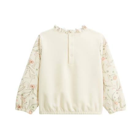 Sweat-shirt enfant en molleton lison Ecru 3 - vertbaudet enfant 