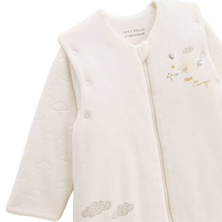Turbulette d'hiver en velours avec manches amovibles et jambes séparables câlins Ecru 5 - vertbaudet enfant 