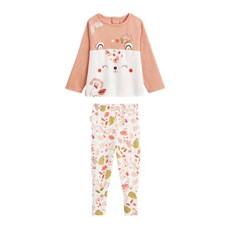 Pyjama enfant 2 pièces à pieds retroussables mindanao Rose 2 - vertbaudet enfant 