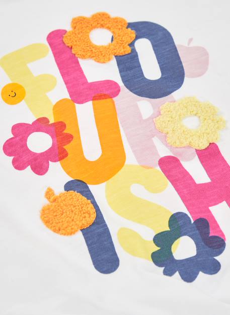 T-shirt fille manches longues maille Blanc 3 - vertbaudet enfant 