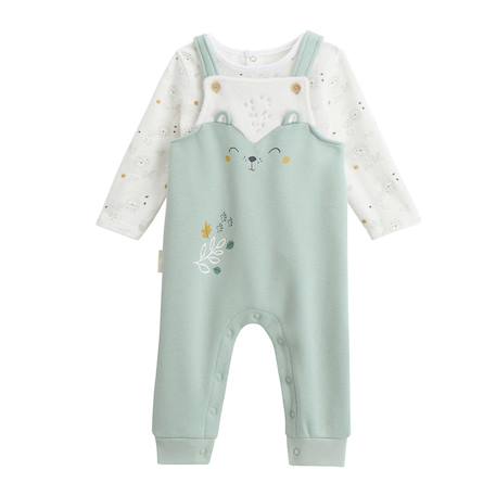 Ensemble salopette bébé en molleton ultra chaud et t-shirt kenya Vert 2 - vertbaudet enfant 