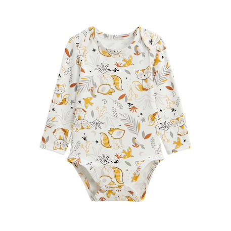 Lot de 2 bodies bébé manches longues petit loup Gris 6 - vertbaudet enfant 