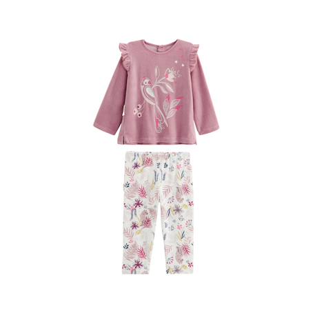 Pyjama enfant 2 pièces en velours rose louisa Rose 2 - vertbaudet enfant 