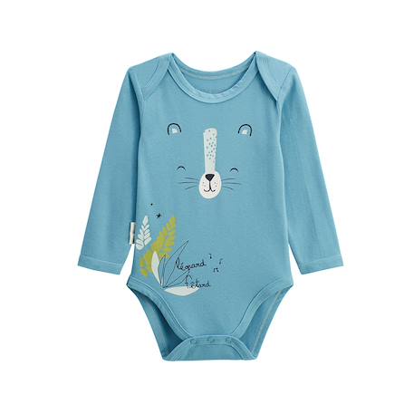 Lot de 2 bodies bébé manches longues oscar Bleu 4 - vertbaudet enfant 