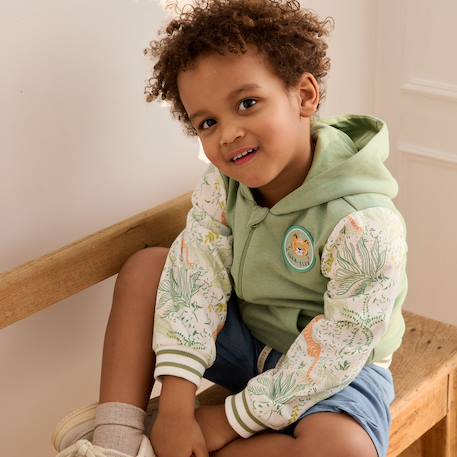 Sweat à capuche zippé enfant kanha Vert 5 - vertbaudet enfant 