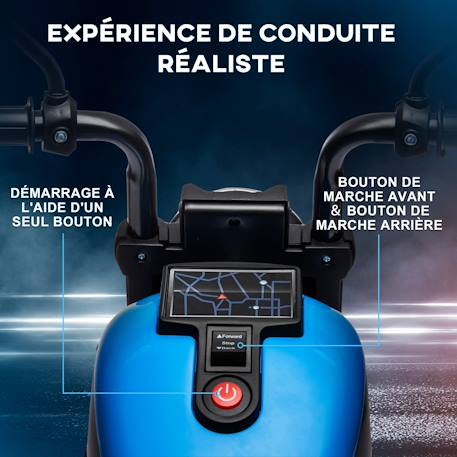 Moto électrique enfant 6 v 3 km/h effet lumineux roulettes amovibles repose-pied pédale métal pp rose noir Blanc+Bleu+Rose+Rouge 8 - vertbaudet enfant 