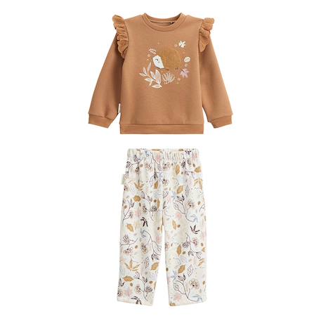 Ensemble bébé sweat et pantalon en molleton chincha Camel 2 - vertbaudet enfant 