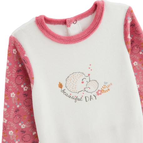 Pyjama bébé en velours happy days Rose 4 - vertbaudet enfant 