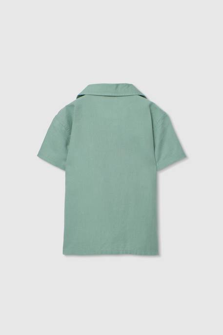 Polo enfant lin Vert 2 - vertbaudet enfant 
