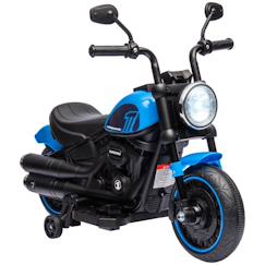 Jouet-Jeux de plein air-Moto électrique enfant 6 v 3 km/h effet lumineux roulettes amovibles repose-pied pédale métal pp rose noir