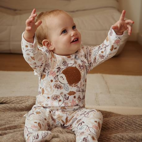 Pyjama bébé en velours chincha Ecru 6 - vertbaudet enfant 