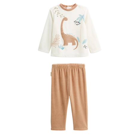 Pyjama bébé 2 pièces en velours nino Ecru 2 - vertbaudet enfant 