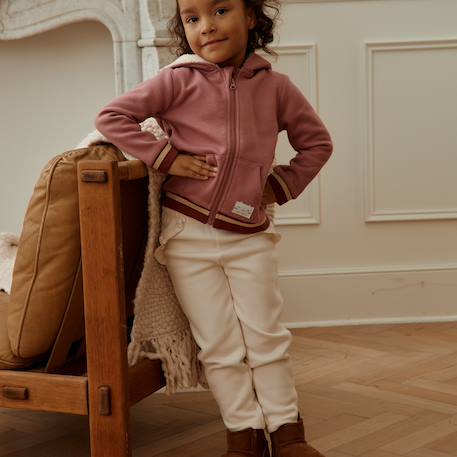 Sweat à capuche zippé bébé en molleton matcha Rose 5 - vertbaudet enfant 