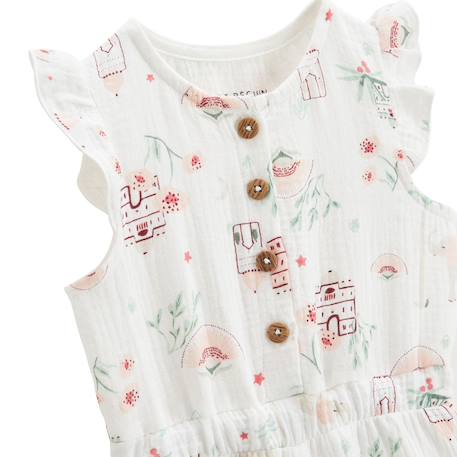 Combishort bébé + chapeau en gaze de coton arya Ecru 3 - vertbaudet enfant 
