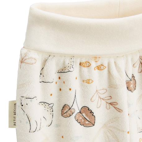 Ensemble gilet et pantalon bébé en velours câlins Ecru 4 - vertbaudet enfant 