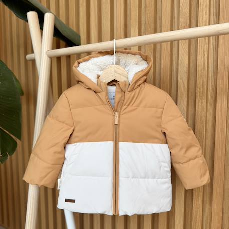 Doudoune enfant imperméable doublée polaire avec capuche charly Camel 6 - vertbaudet enfant 
