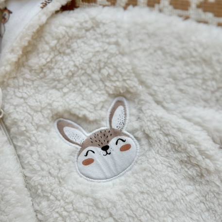 Veste à capuche zippé bébé en sherpa chou lapinou Ecru 6 - vertbaudet enfant 