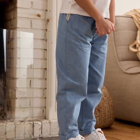 Pantalon enfant en chambray ciao milano Bleu 6 - vertbaudet enfant 