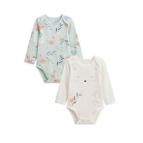 Lot de 2 bodies bébé manches longues dina Bleu 2 - vertbaudet enfant 