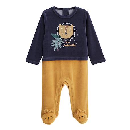 Pyjama bébé en velours charly Bleu 2 - vertbaudet enfant 