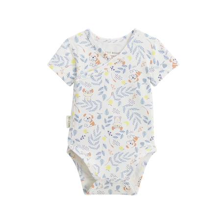 Lot de 2 bodies bébé manches courtes ouverture croisée zeste d'amour Bleu 6 - vertbaudet enfant 