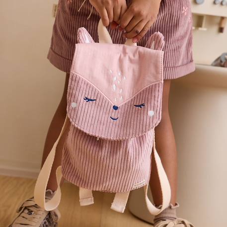 Sac à dos enfant en velours côtelé mona Rose 5 - vertbaudet enfant 