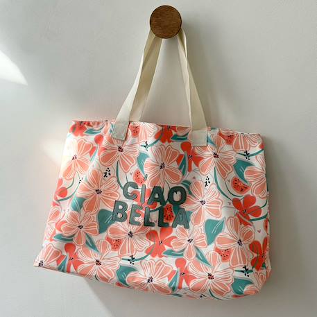 Sac de plage Nautique à rayures roses