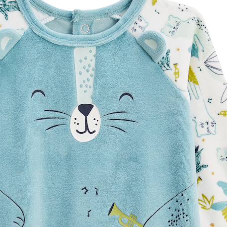 Pyjama bébé en velours oscar Bleu 3 - vertbaudet enfant 
